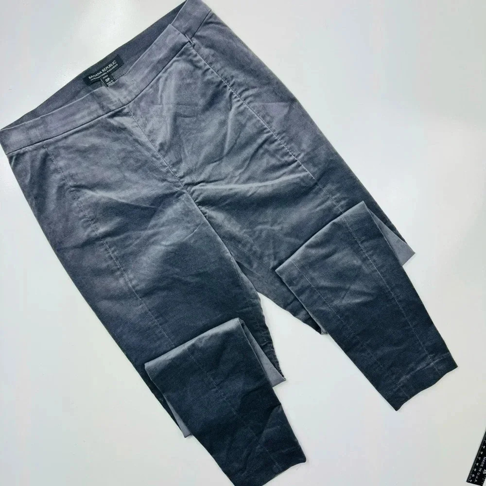 Banana‎ Republic Devon Fit Stretch Velvet Ankle Pants Dark Charcoal 0P